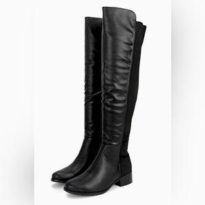 Missguided Knee high black riding boots